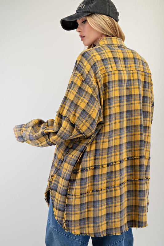 Easel Mineral Washed Button Down Flannel