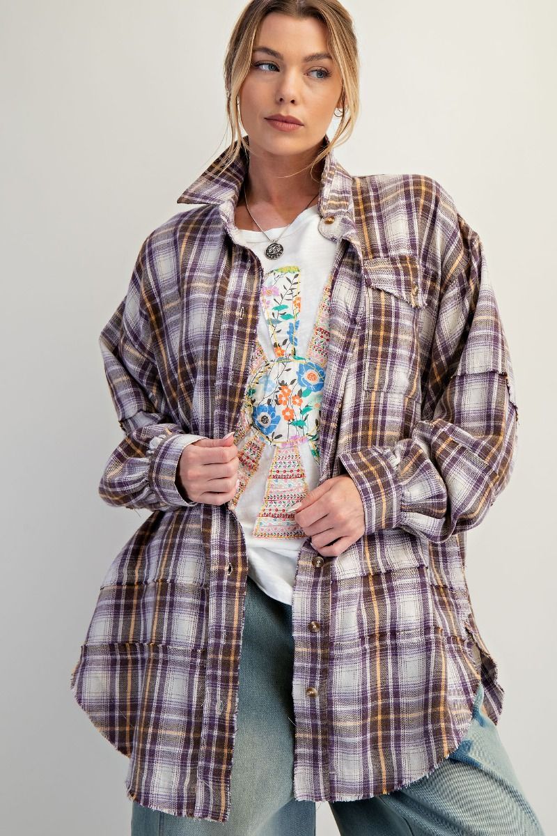 Easel Mineral Washed Button Down Flannel