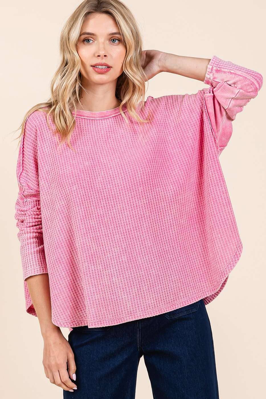 Mineral Waffle Knit Top