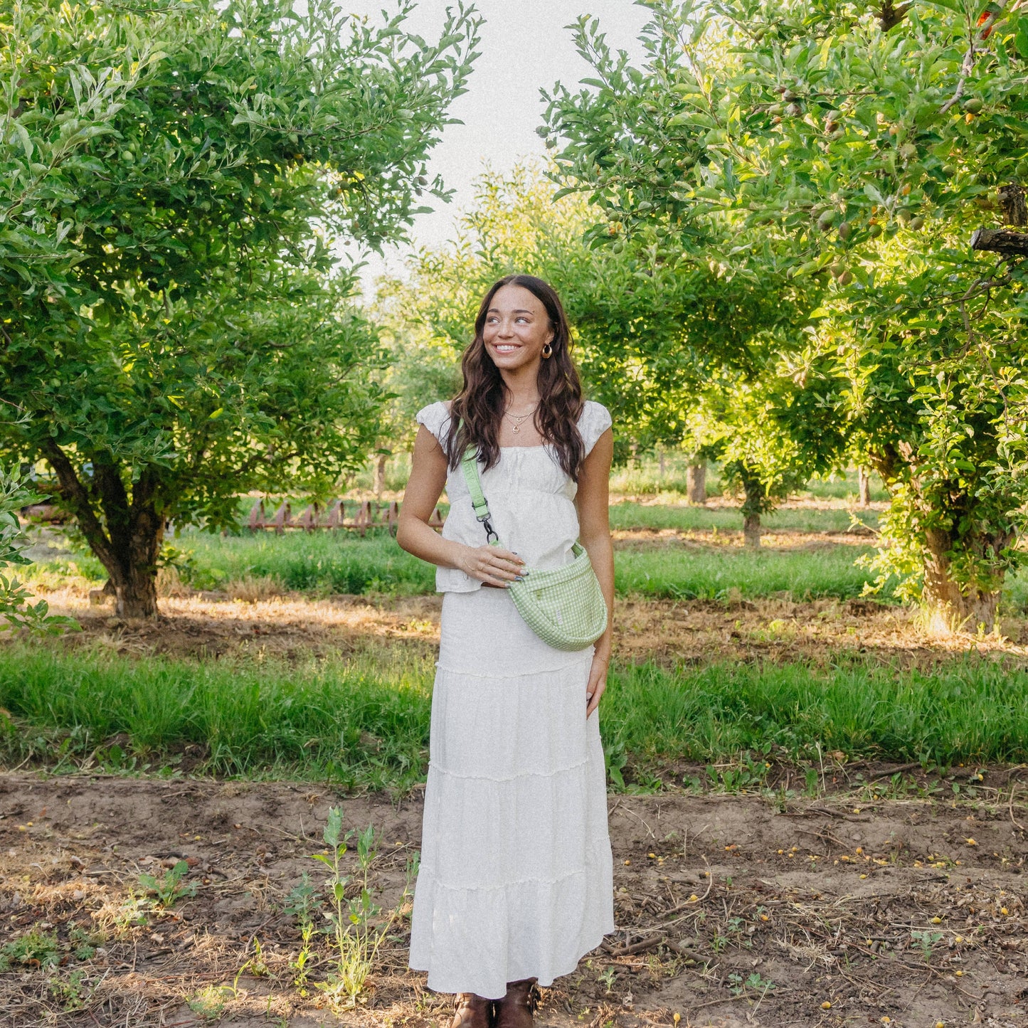 Picnic Plaid Crescent Bag