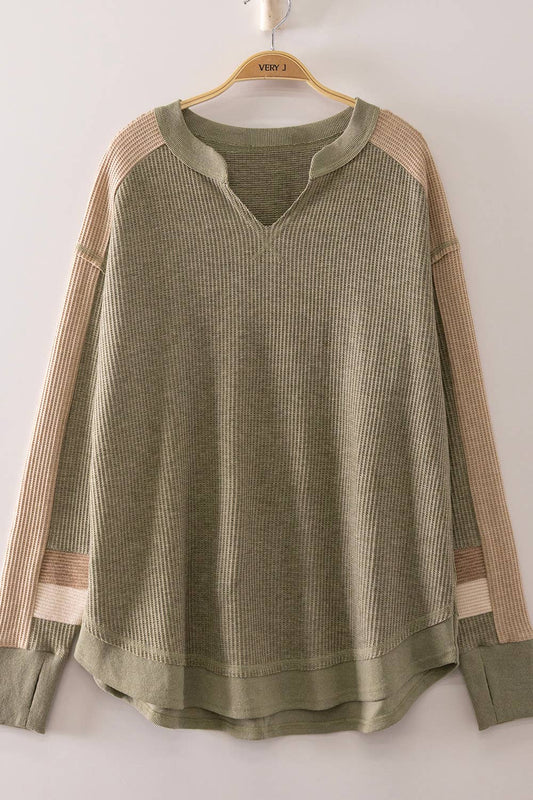 Waffle Knit Pullover Sweater