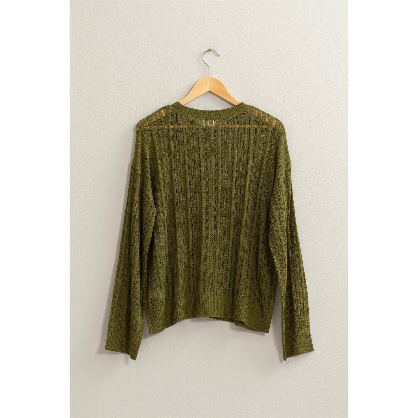 Moss Green Drop Shoulder Sweater
