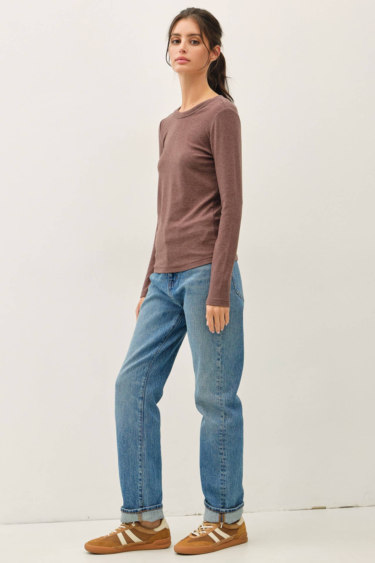 Basic Round Neck Long Sleeve Top