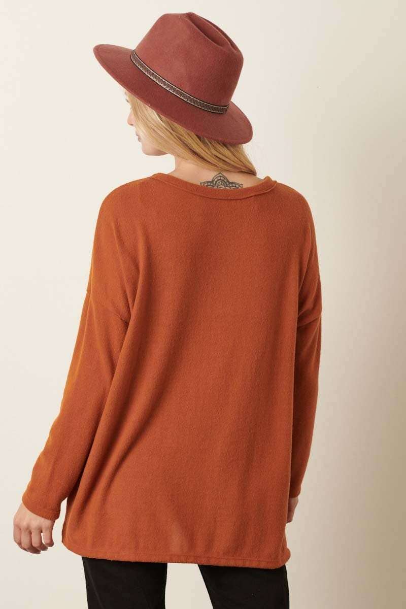 Copper Long Sleeve Knit Top