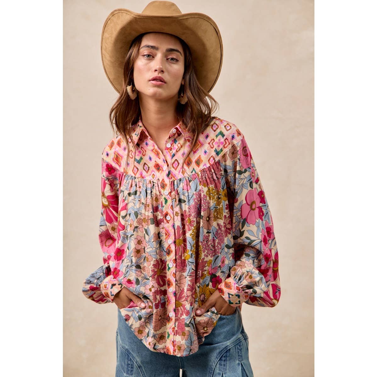Floral Print Mix and Match Blouse
