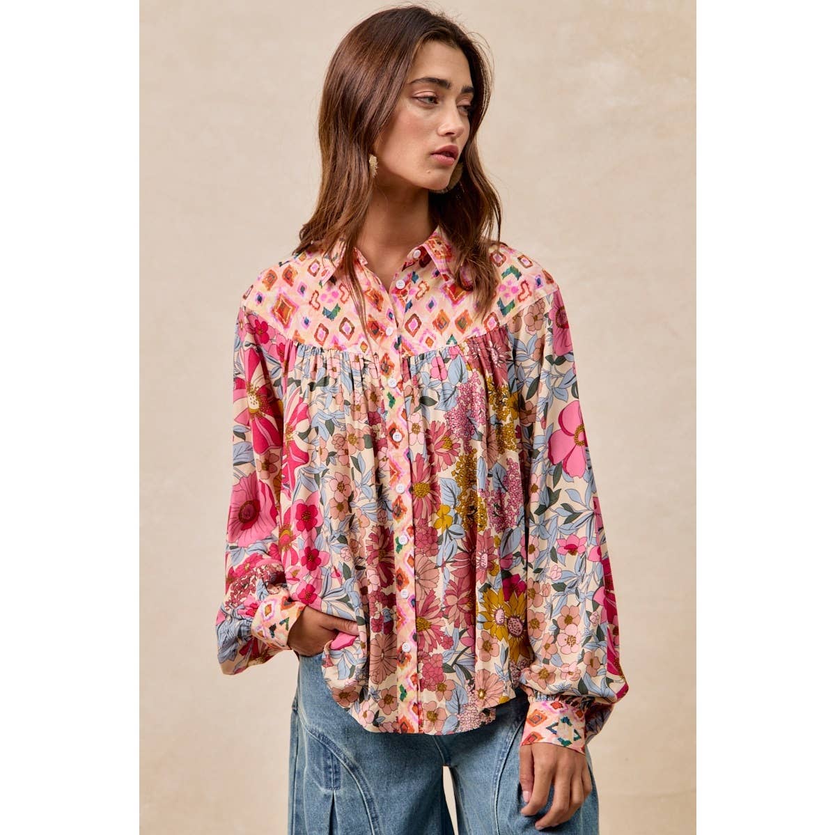 Floral Print Mix and Match Blouse
