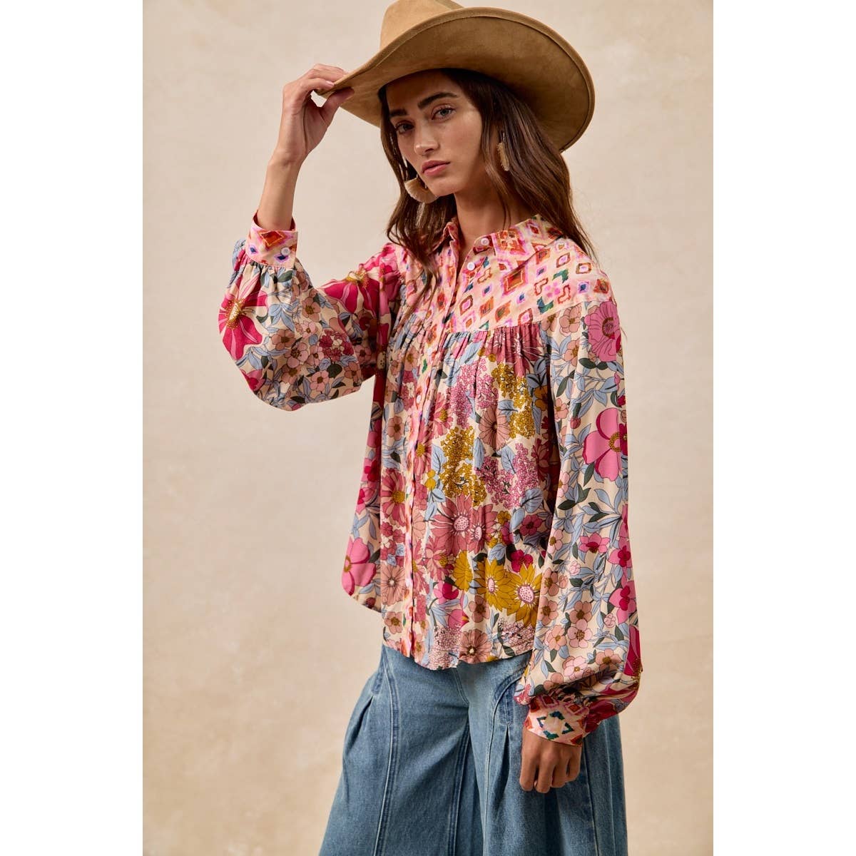 Floral Print Mix and Match Blouse