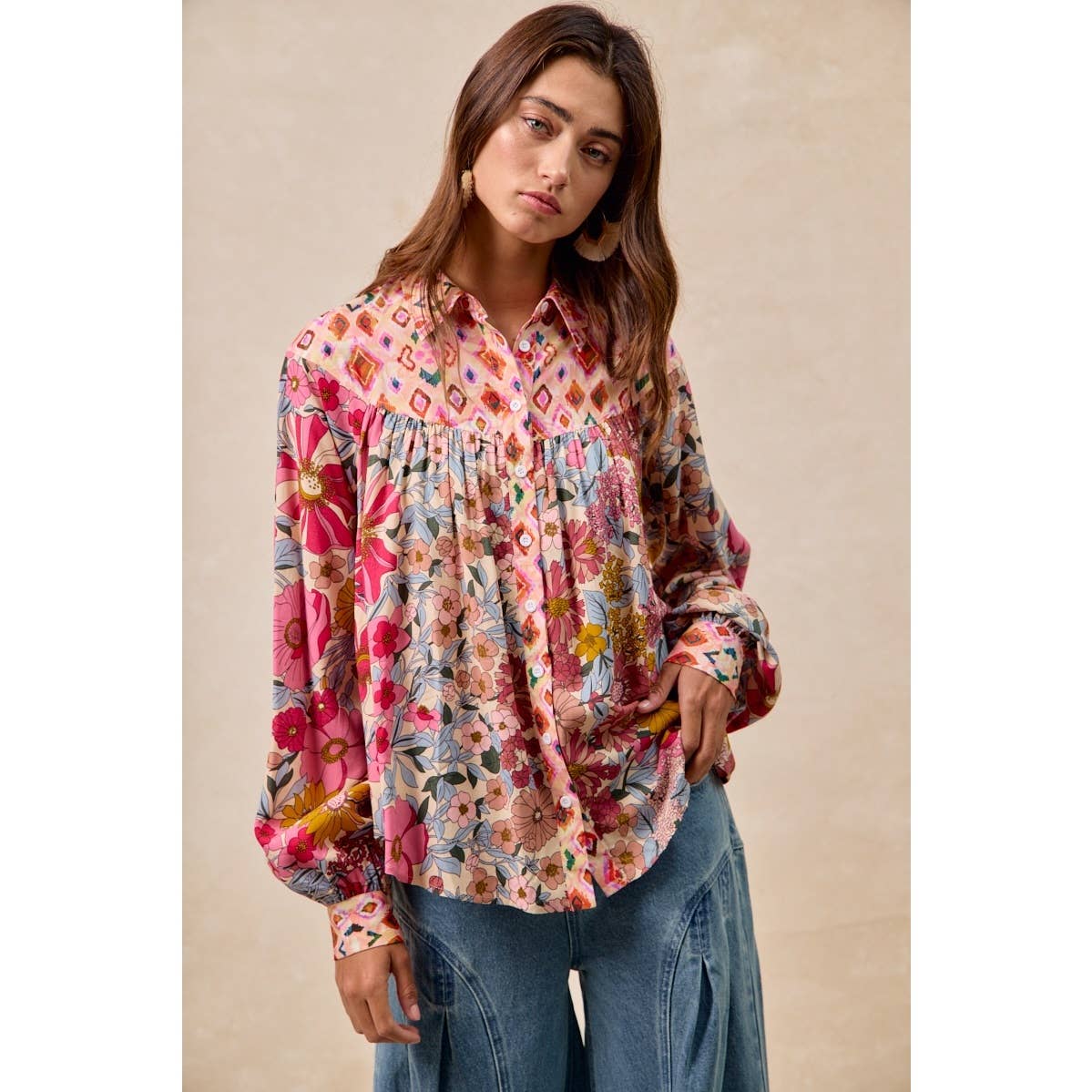 Floral Print Mix and Match Blouse