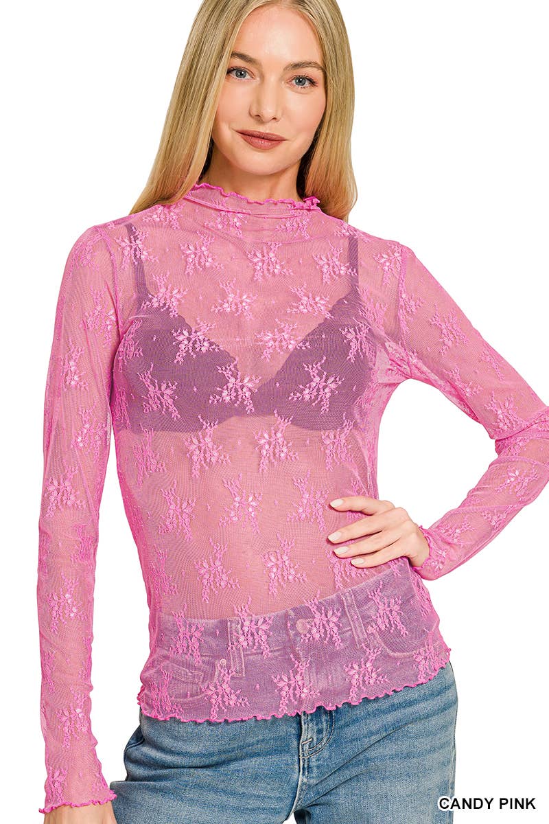 Zenana Mesh Layering Top