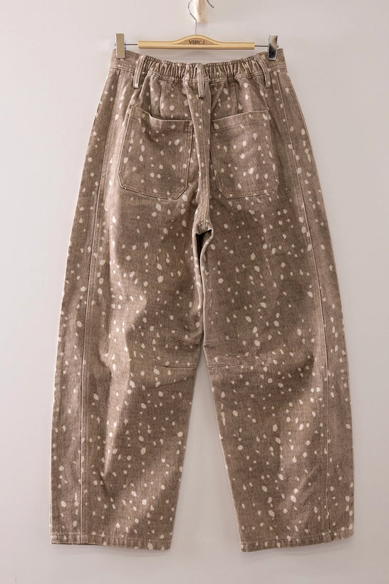 Allover Print Barrel Pants