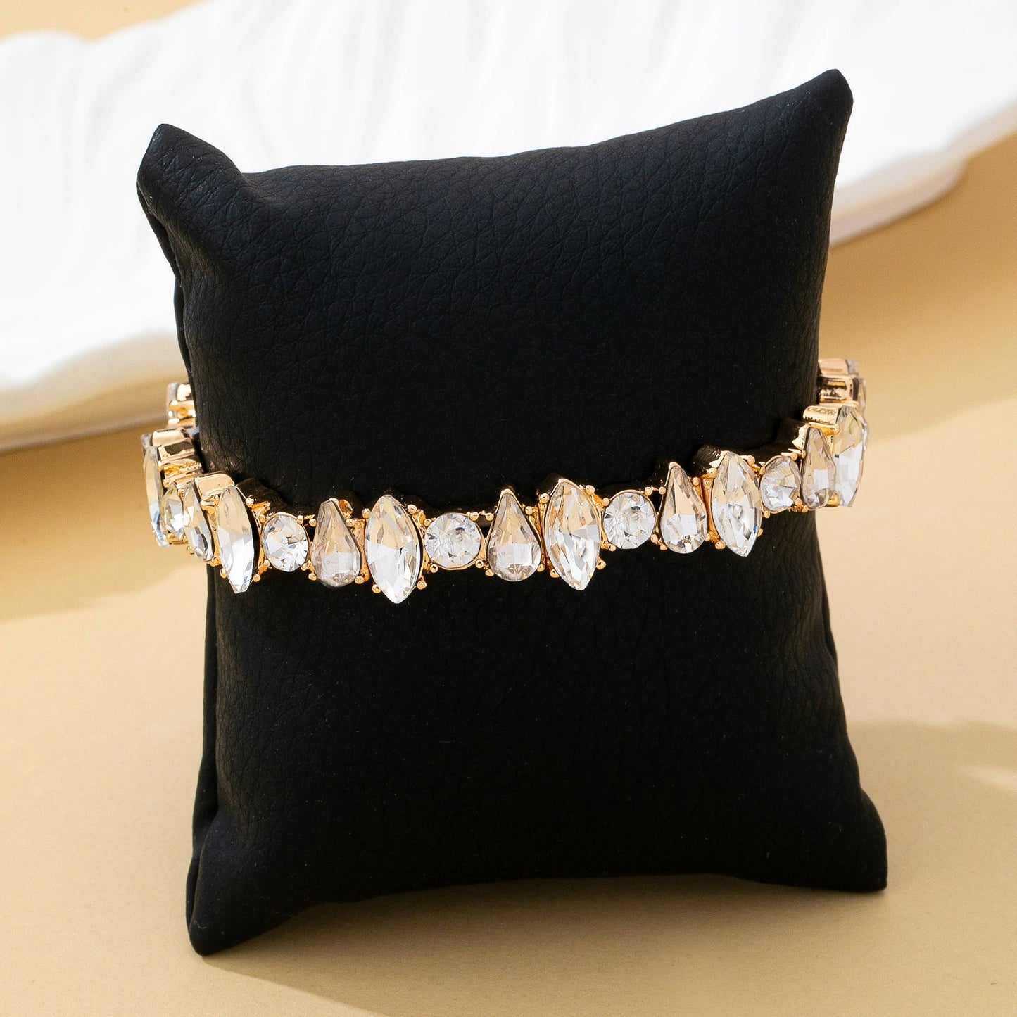 Crystal Gold-Tone Stretch Statement Bracelet