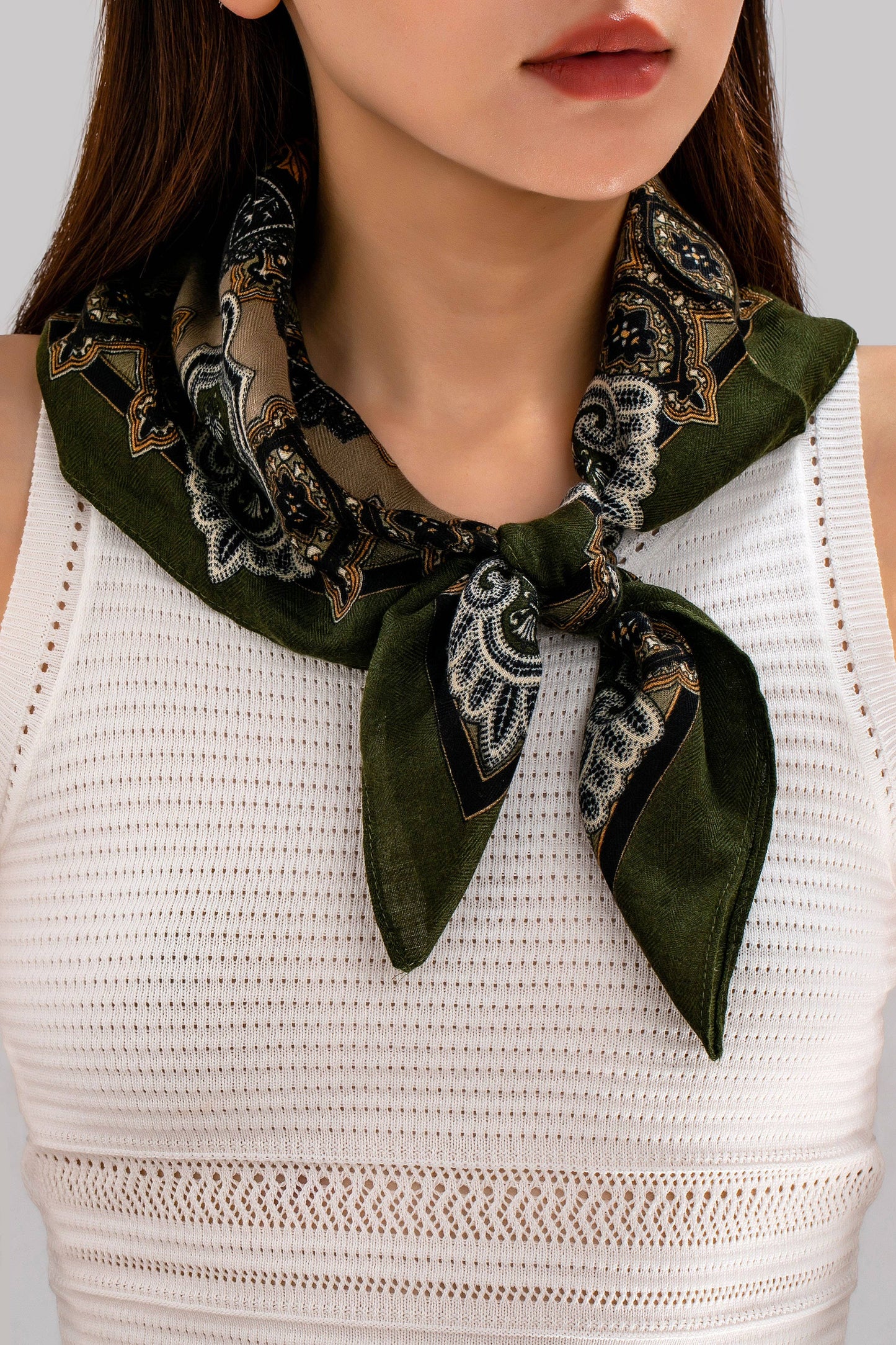 Vintage Botanical Floral Paisley Square Scarf