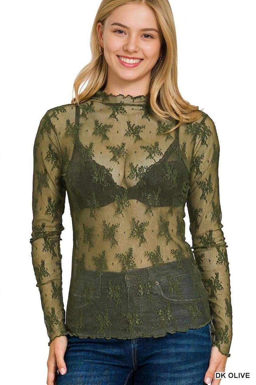 Zenana Mesh Layering Top