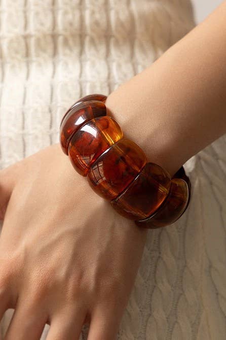Color-Block Acrylic Stretch Cord Bracelet