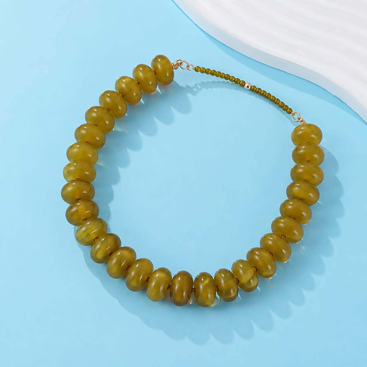 Chunky Beaded Natural Swirl Statement Necklace