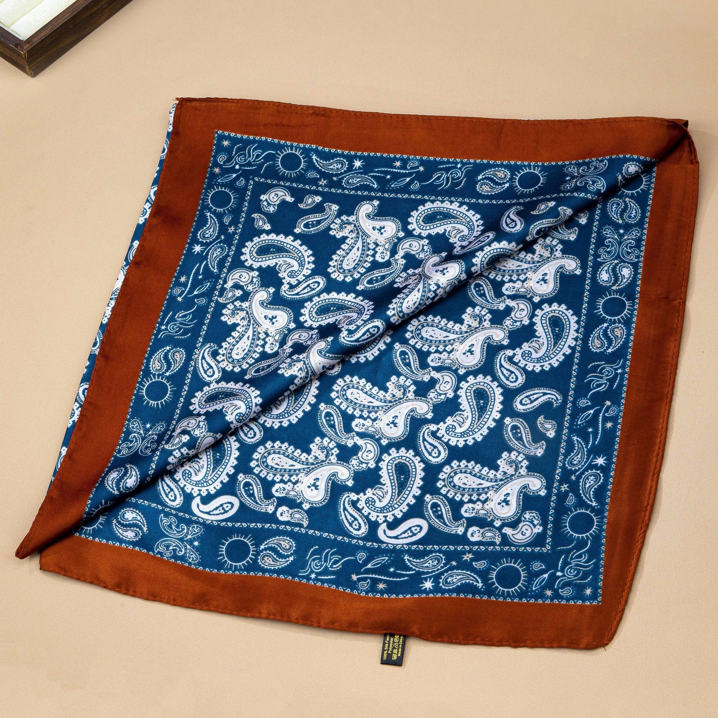 Classic Paisley & Celestial Border Printed Scarf