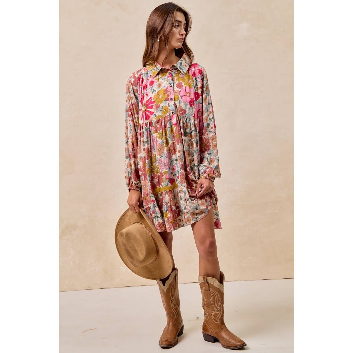 Floral Print Shirt Dress