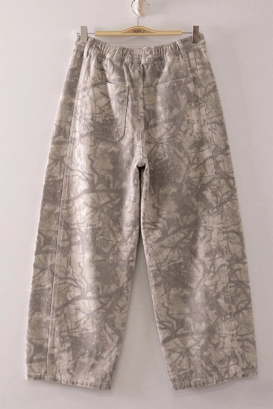 Allover Print Barrel Pants