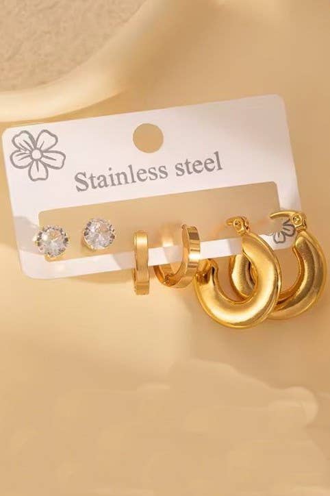 Basic Classic Trio Hoop Earrings