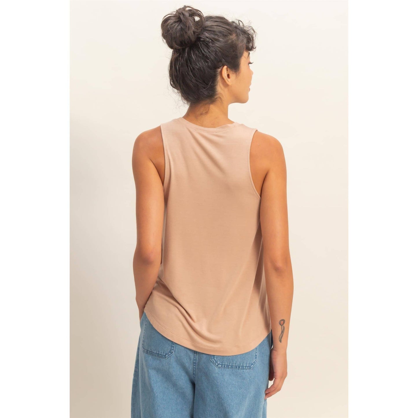Crew Neck Rayon Tank Top