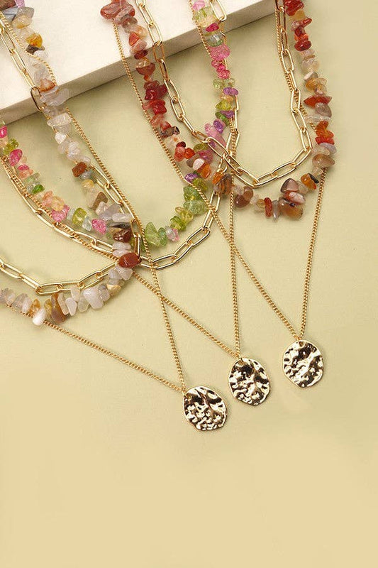 Natural Stone Layer Necklace