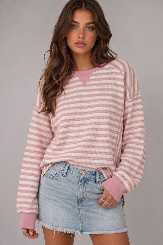 Stripe Waffle Top