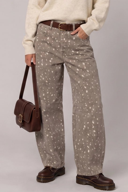 Allover Print Barrel Pants