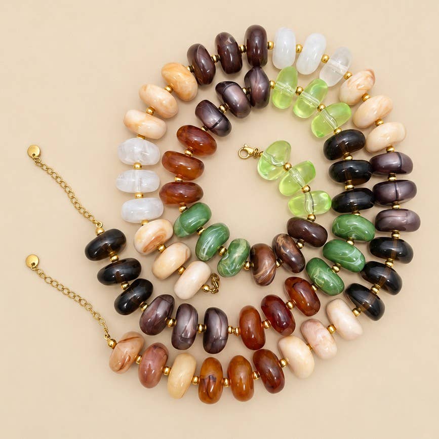 Irredgular Multi Colored Statement Necklace