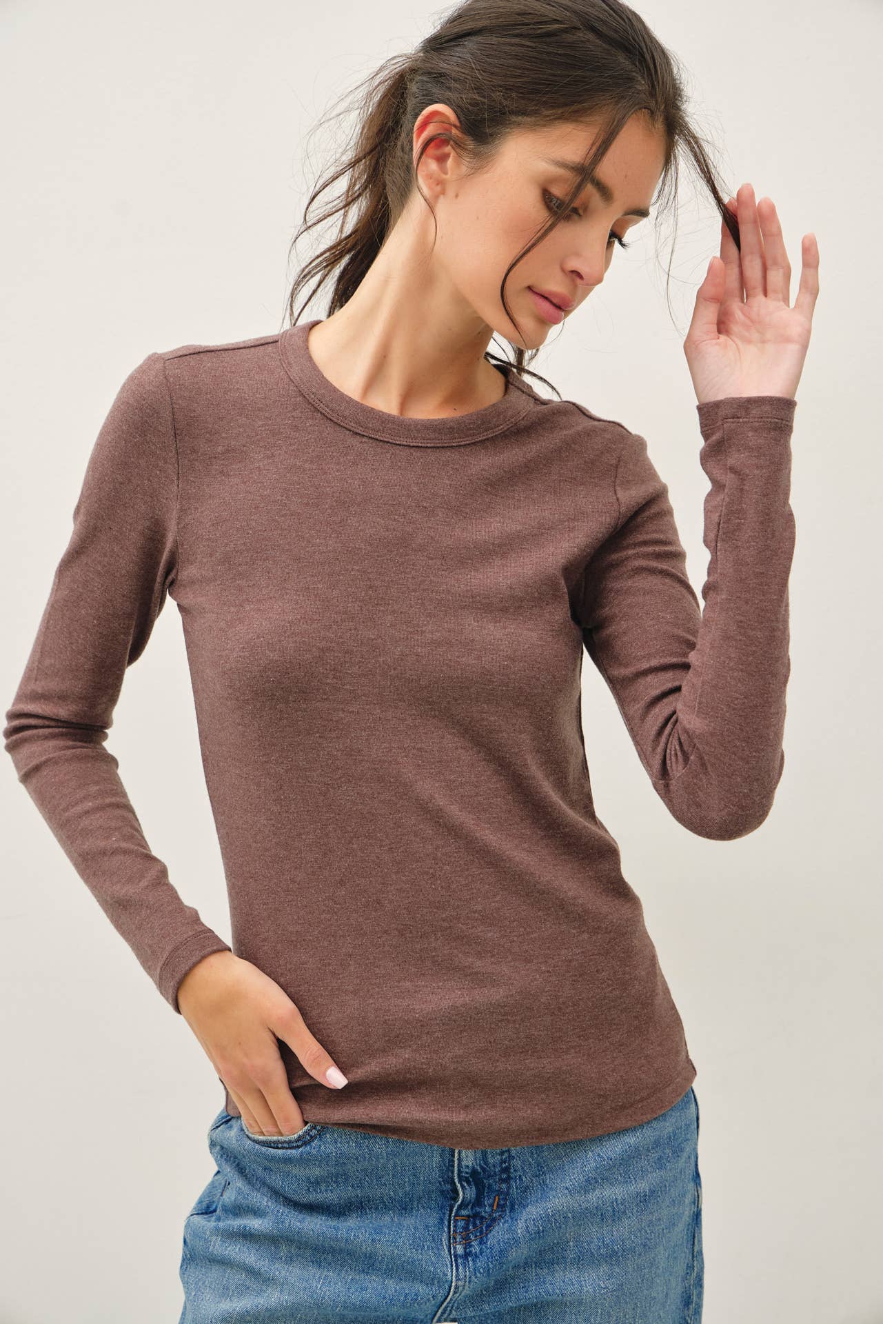 Basic Round Neck Long Sleeve Top