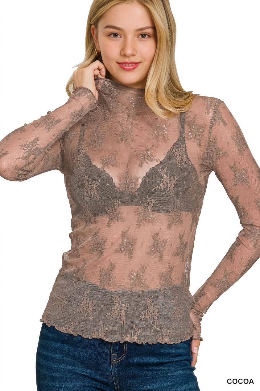 Zenana Mesh Layering Top