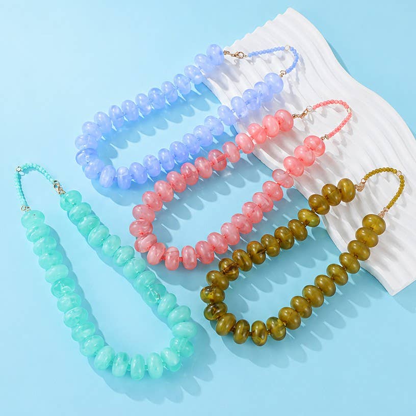 Chunky Beaded Natural Swirl Statement Necklace