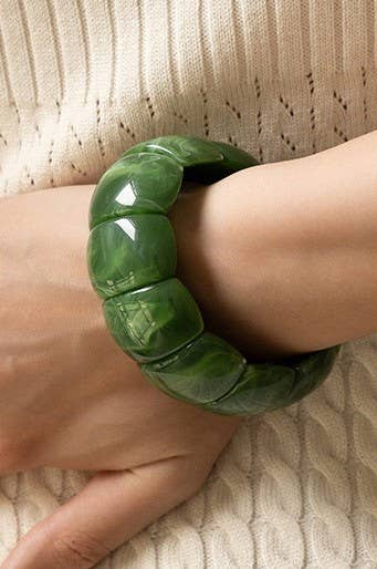 Color-Block Acrylic Stretch Cord Bracelet