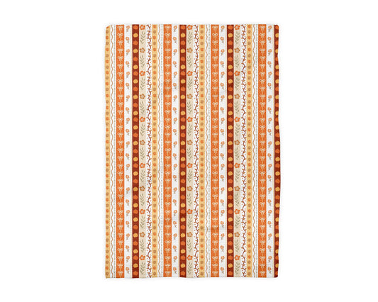 Fall Floral Stripe Kitchen Towel Waffle