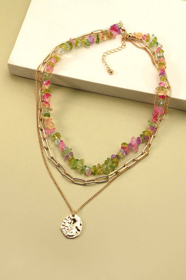 Natural Stone Layer Necklace
