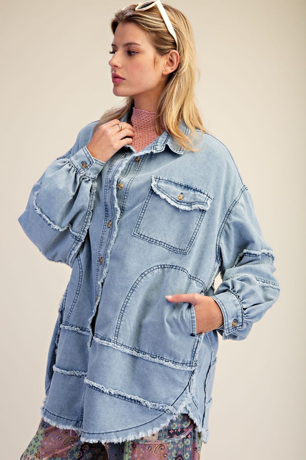 Acid Washed Denim Shirt / Shacket