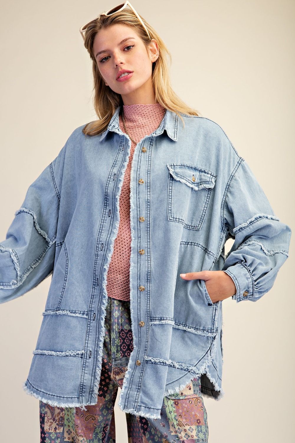 Acid Washed Denim Shirt / Shacket