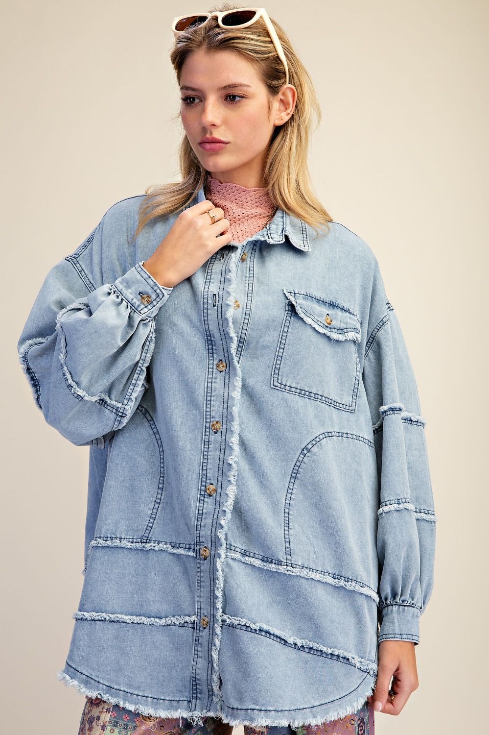 Acid Washed Denim Shirt / Shacket