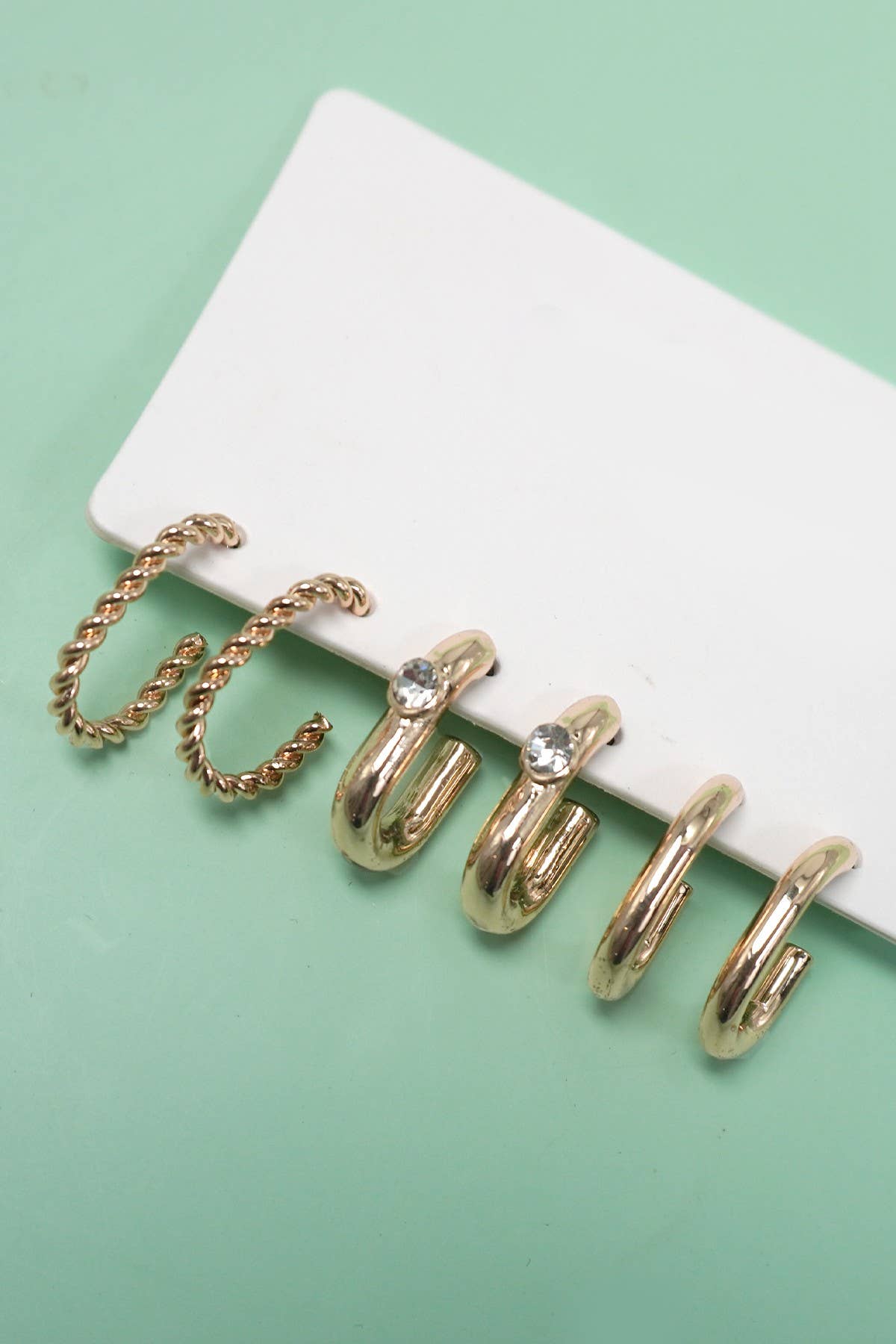 Trio Huggie Hoop Titanium Post Earrings
