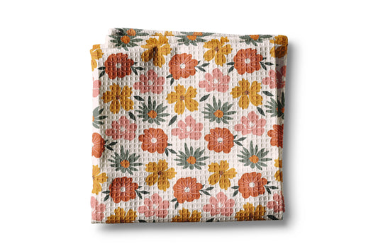 Boho Floral Fall Leaves Foliage Kitchen Towel