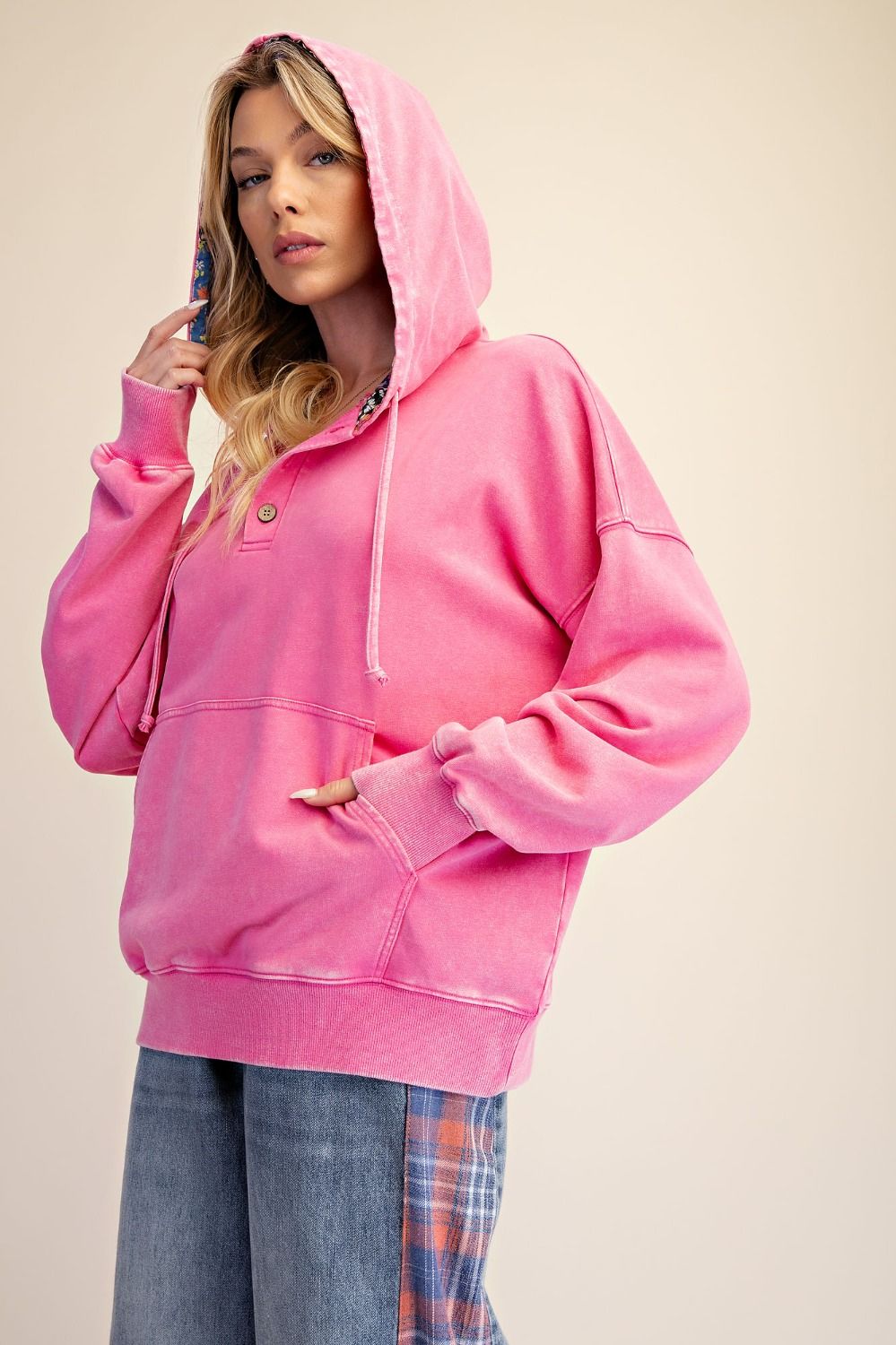 Peace Patch Washed Terry Hooded Pullover