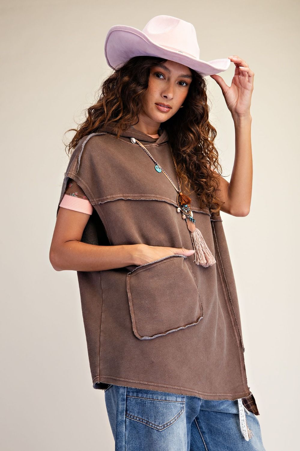 Easel Washed Hooded Vest