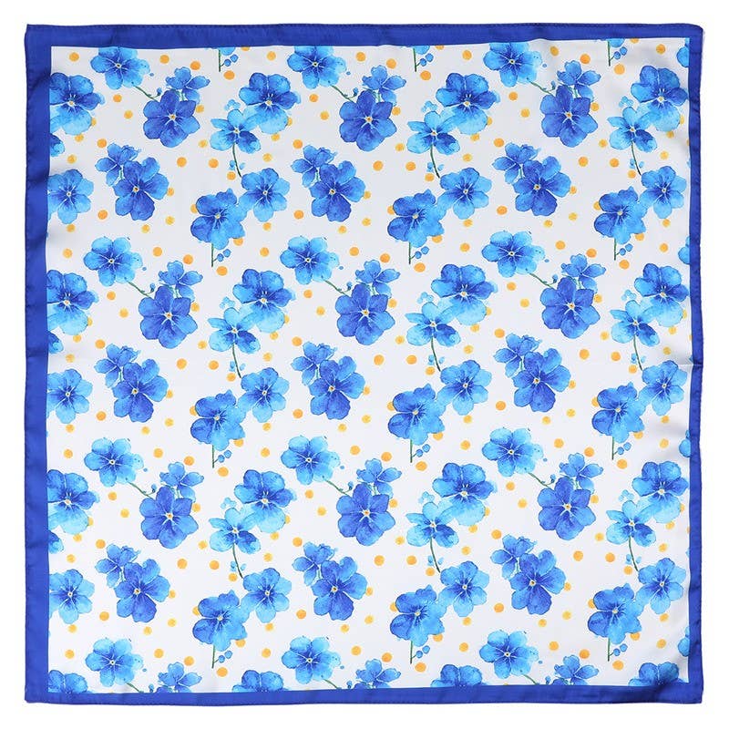 Delicate Floral Silk Finish Bandana Scarf