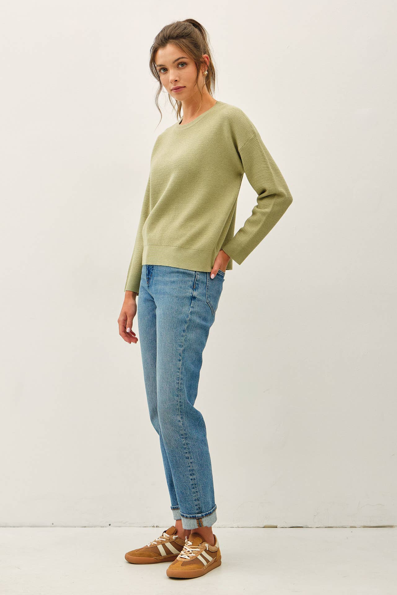 Rice Knit Crew Neck Sweater