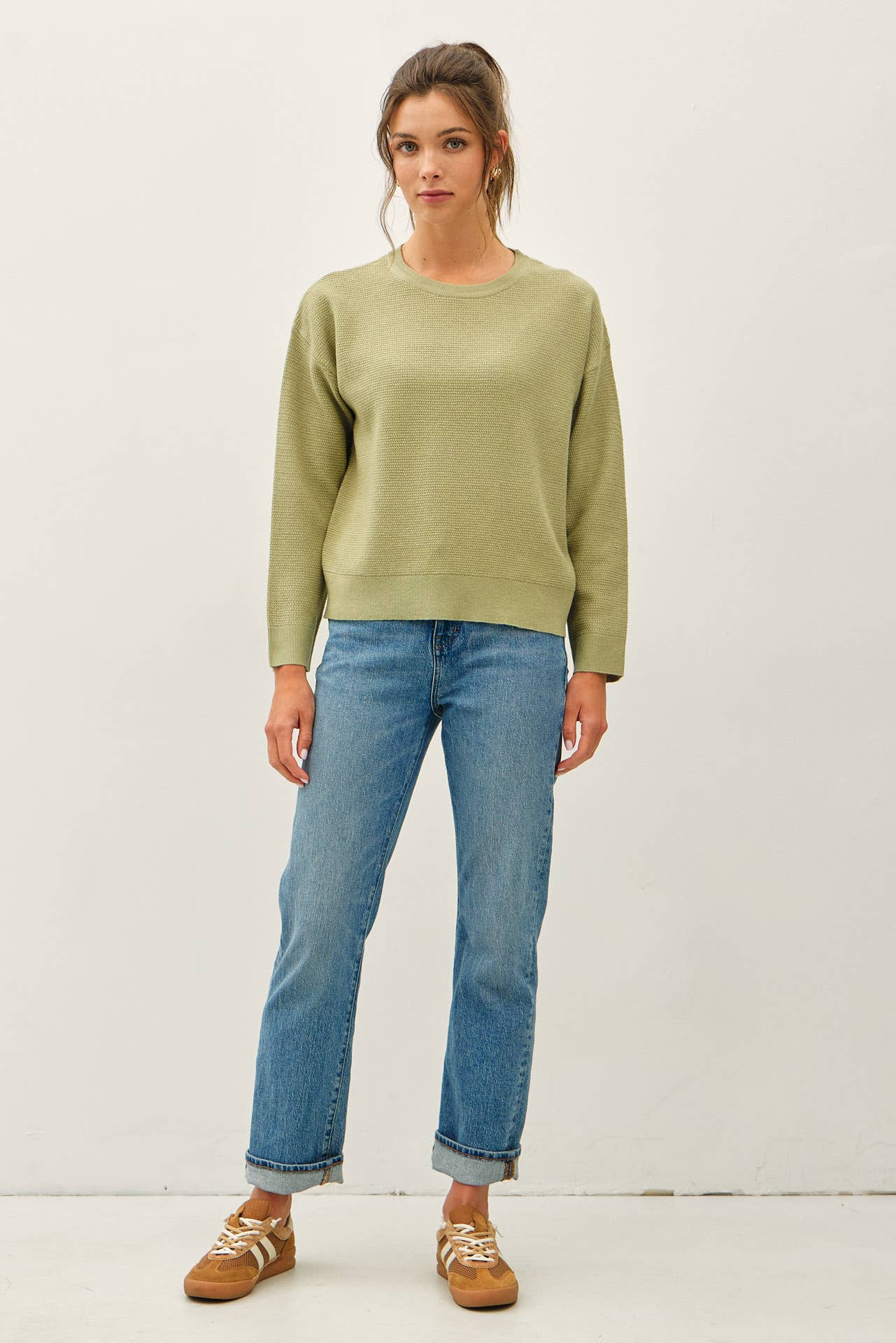 Rice Knit Crew Neck Sweater