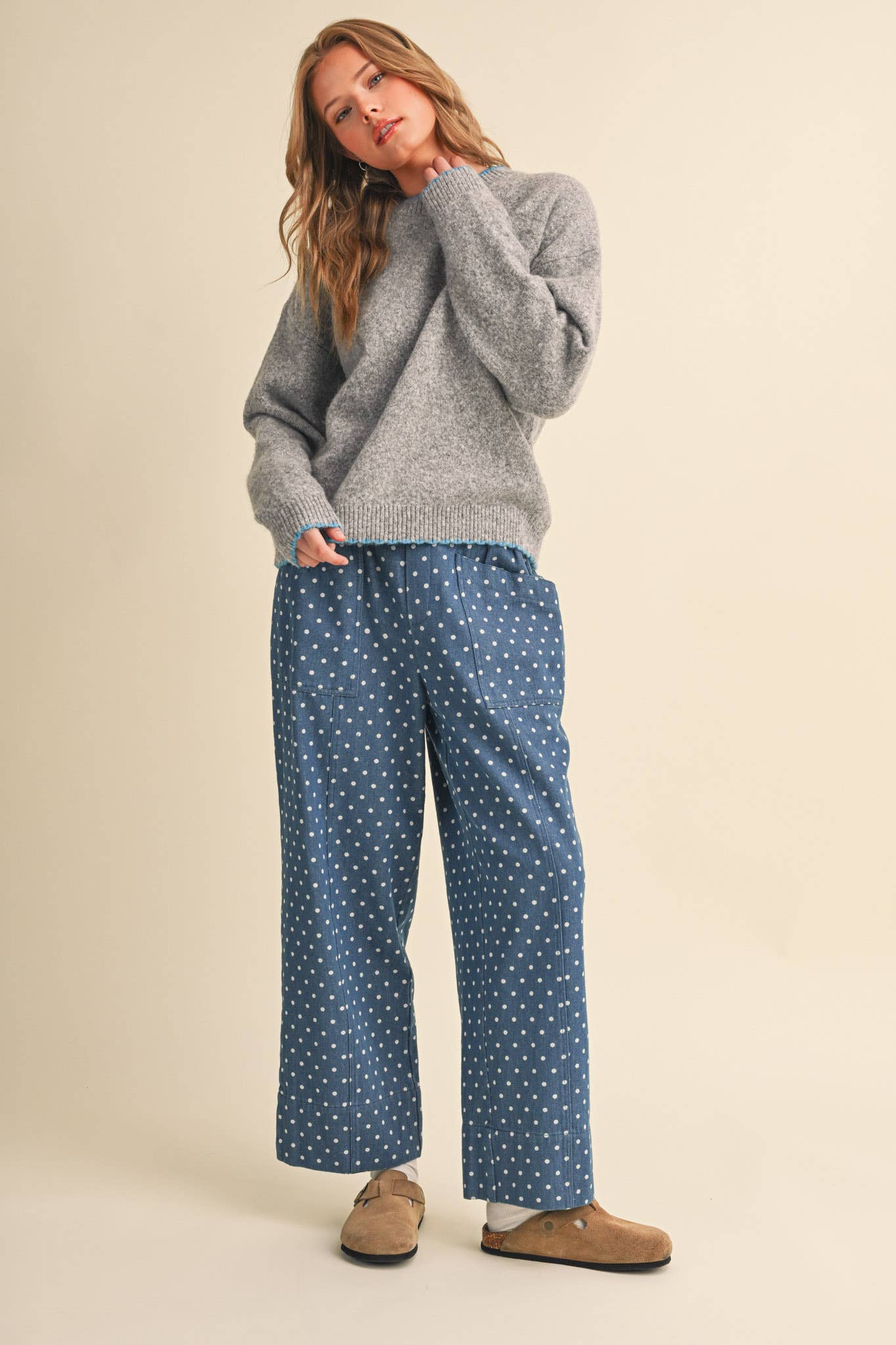 Polka Dot Wide Leg Pants