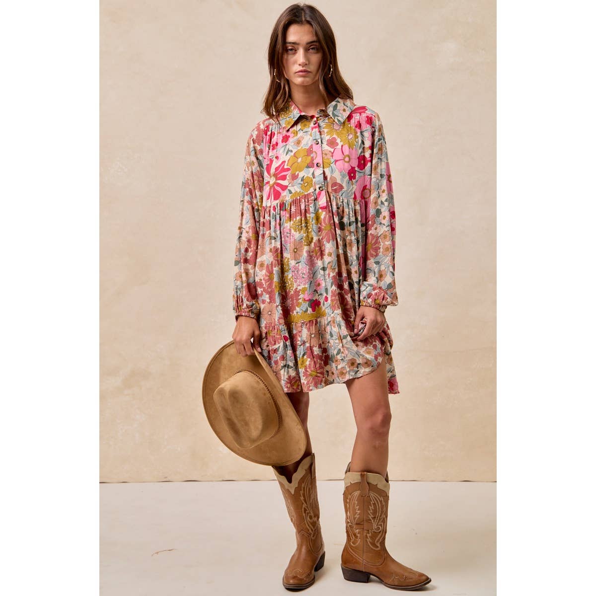 Floral Print Shirt Dress