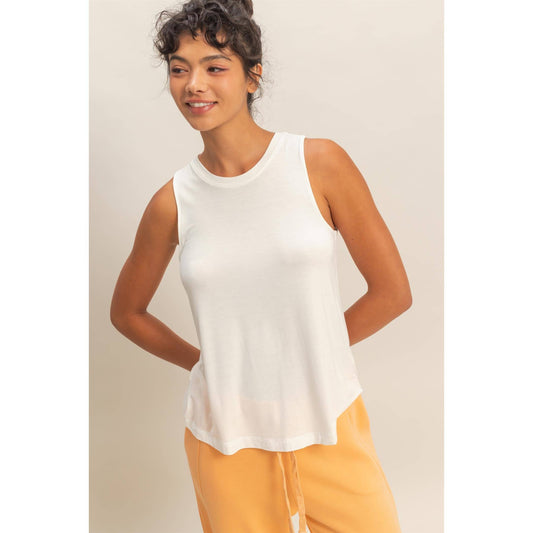 Crew Neck Rayon Tank Top